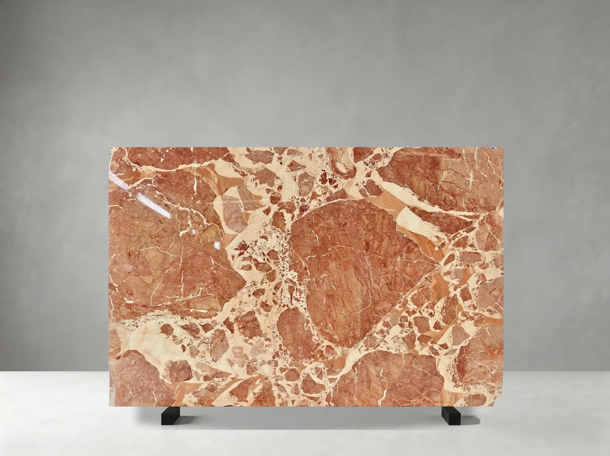 Second Breccia Pernice Marble slab showing natural batch variation and earthy Italian-style breccia appearance with strong visual texture