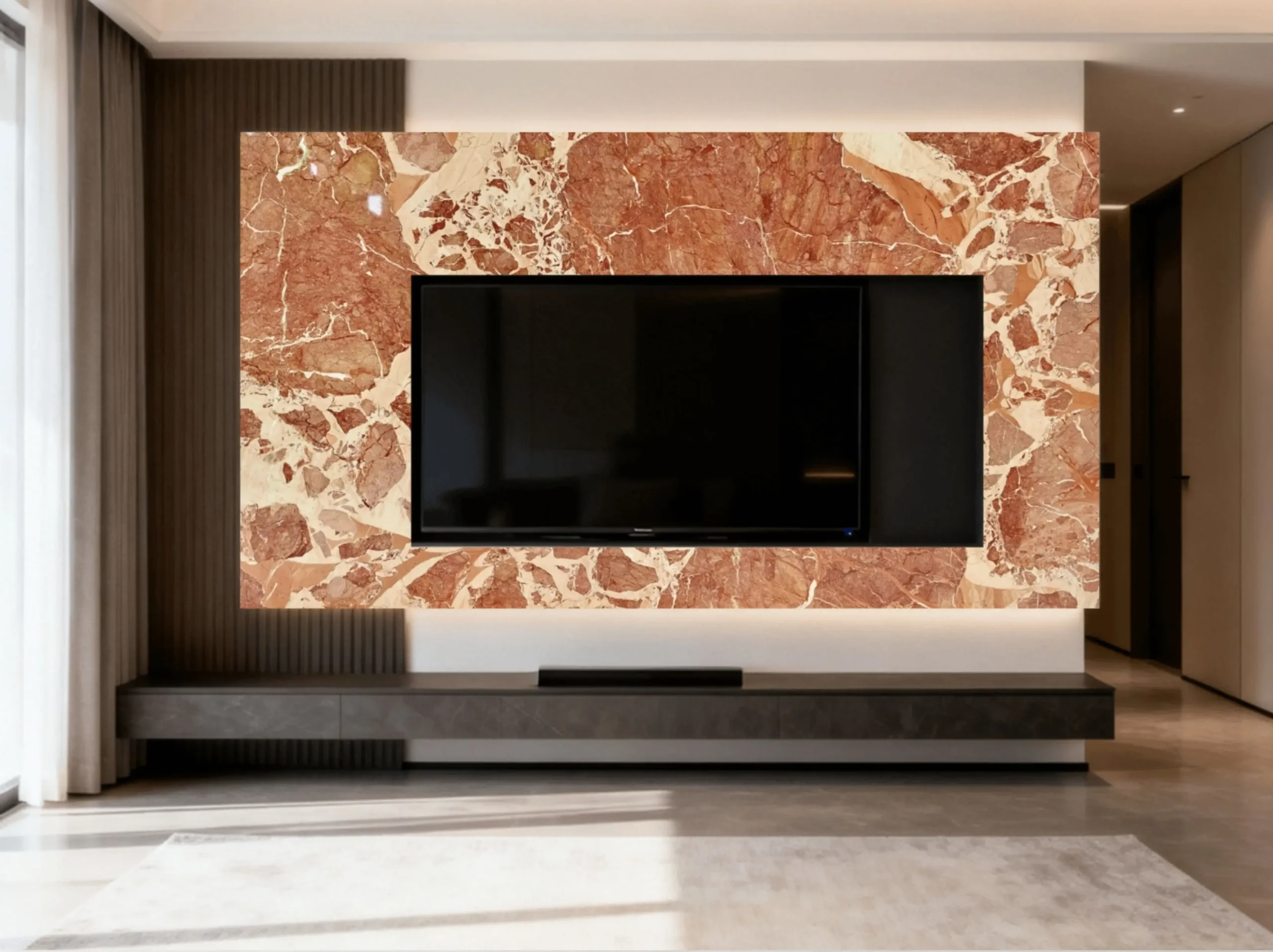 Breccia Pernice Marble TV background wall