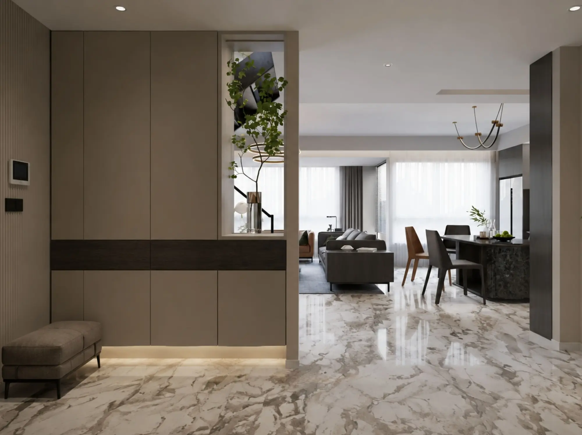 Camus Brown Marble open plan flooring application