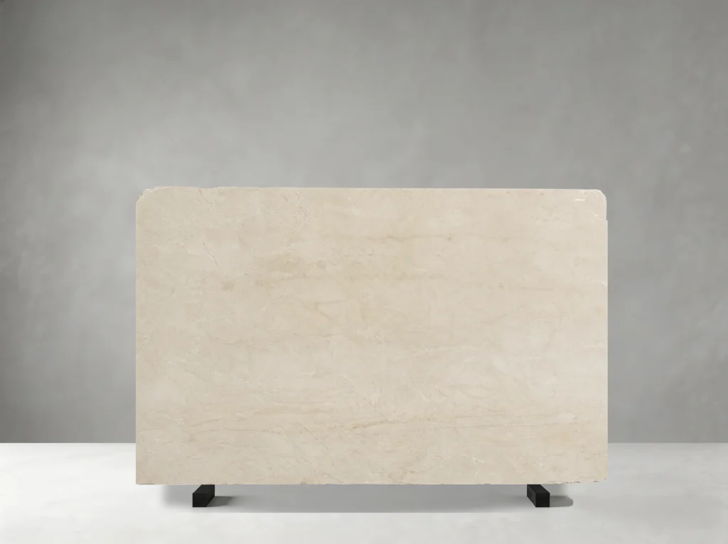 Crema Marfil Ivory Marble slab 01 showing warm cream and ivory tones with subtle natural veining
