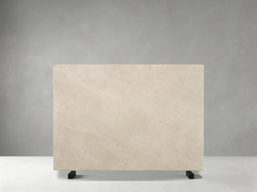 Crema Marfil Select Marble slab 01 showing warm cream and ivory tones with subtle natural veining