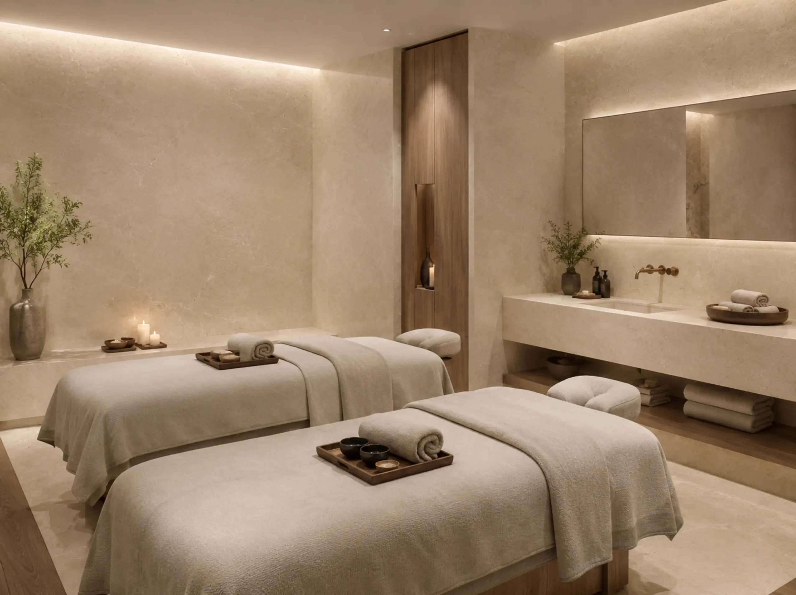 Crema Marfil Select Marble used for spa treatment room
