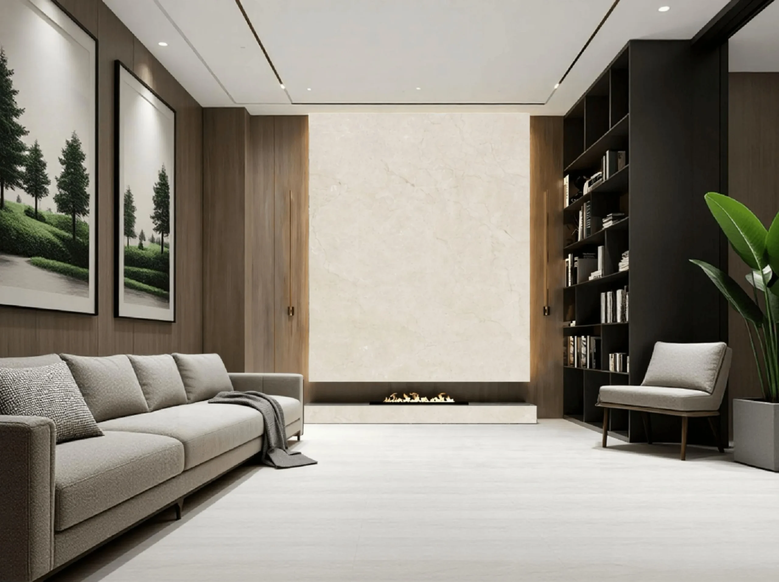 Crema Marfil Standard Marble Fireplace Feature Wall Crema Marfil Standard Marble application: Crema Marfil Standard Marble Fireplace Feature Wall