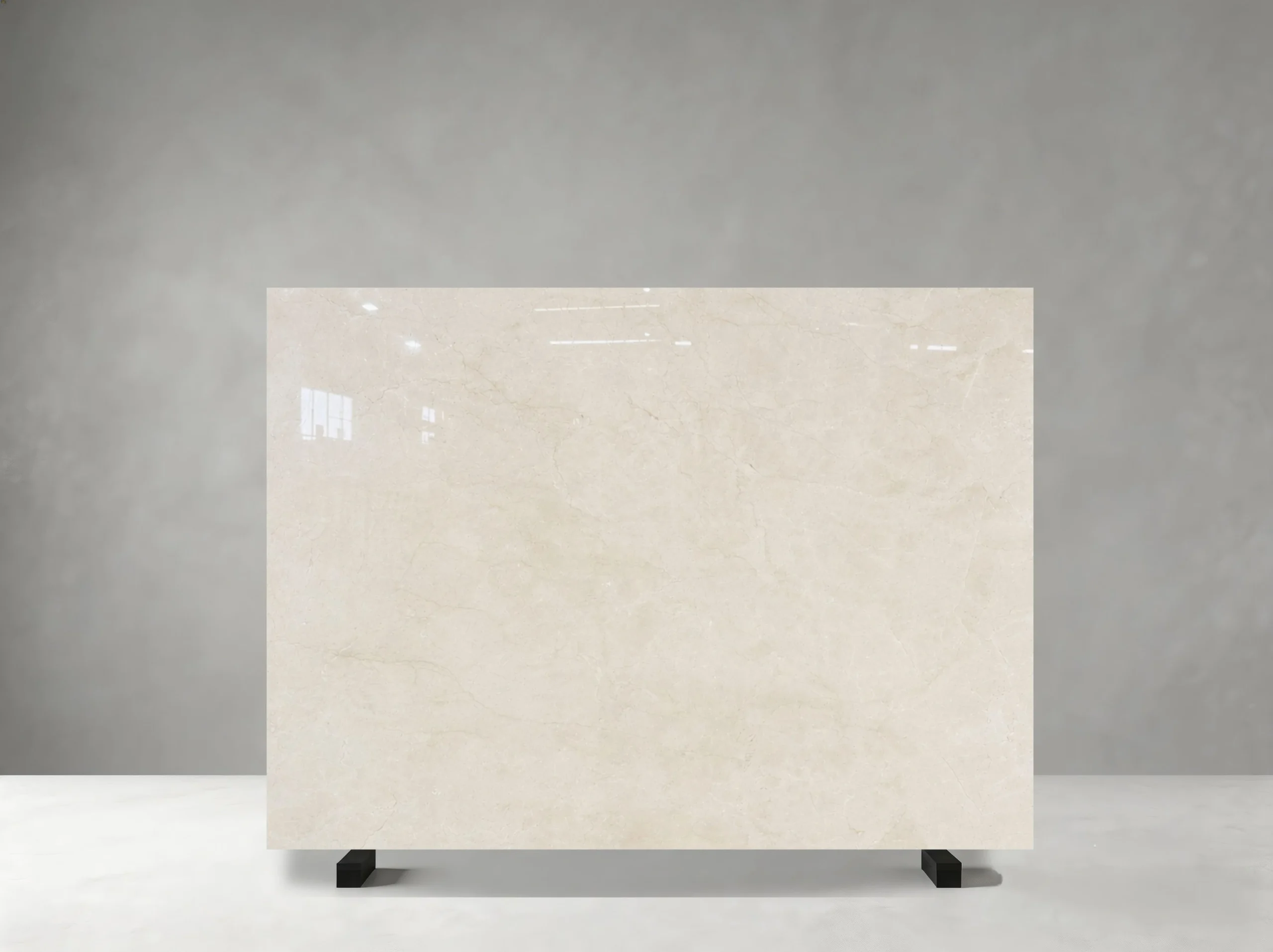Crema Marfil Standard Marble Slab 02 Crema Marfil Standard Marble full slab 02 with quiet clouding with sparse fine veins and an even classical tone
