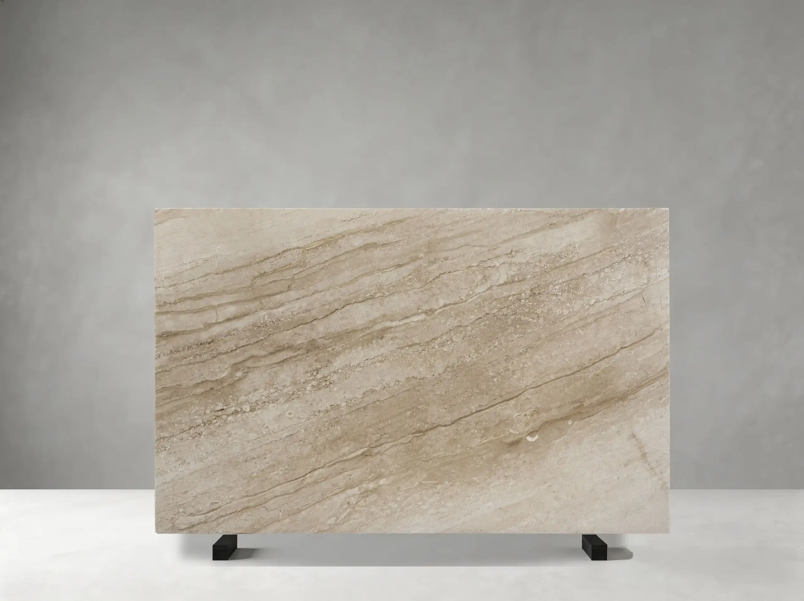 Daino Reale Marble polished slab with light taupe layers and soft linear mineral movement
