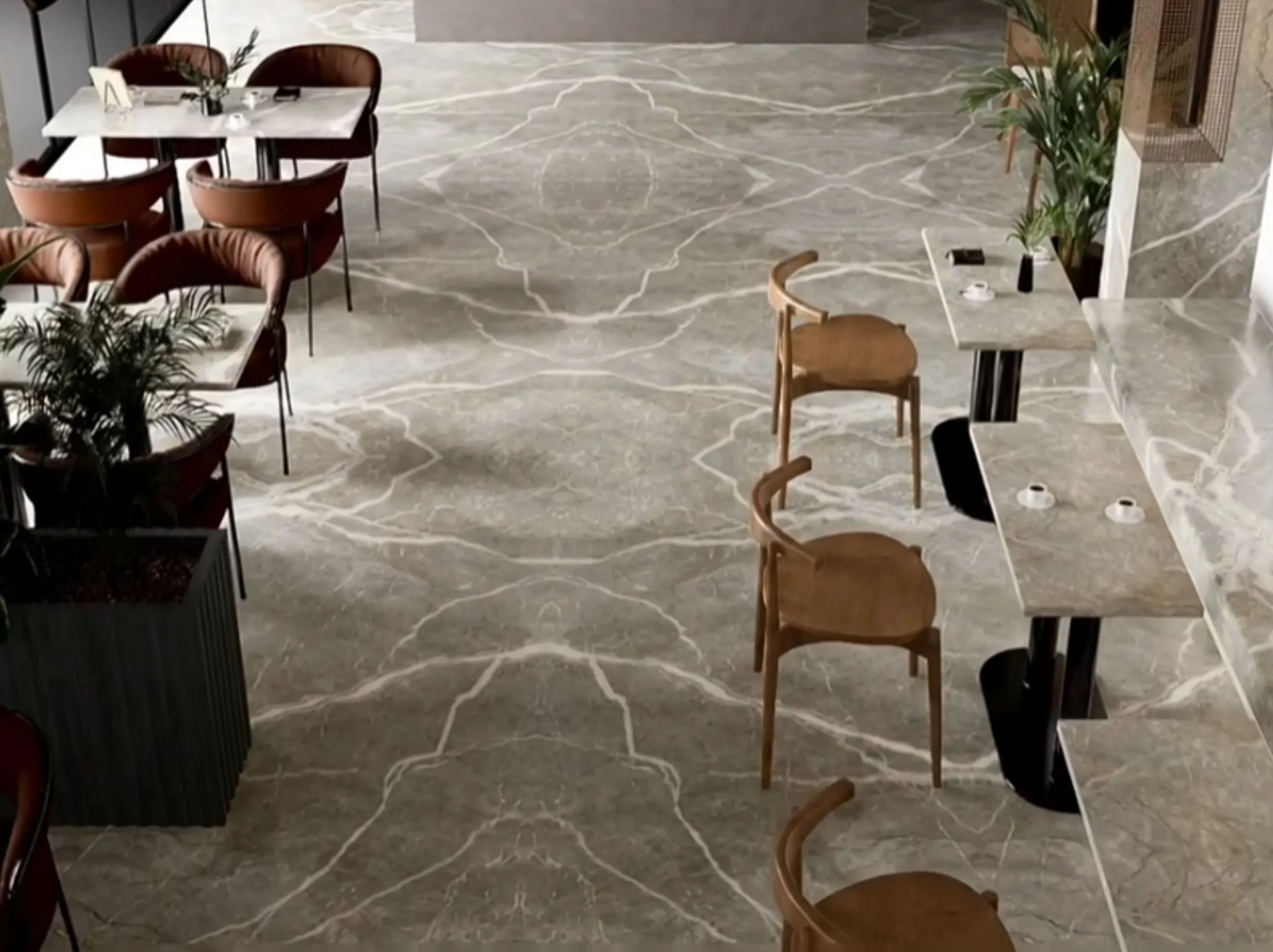 Etruscan Grey Marble flooring for a luxury interior project