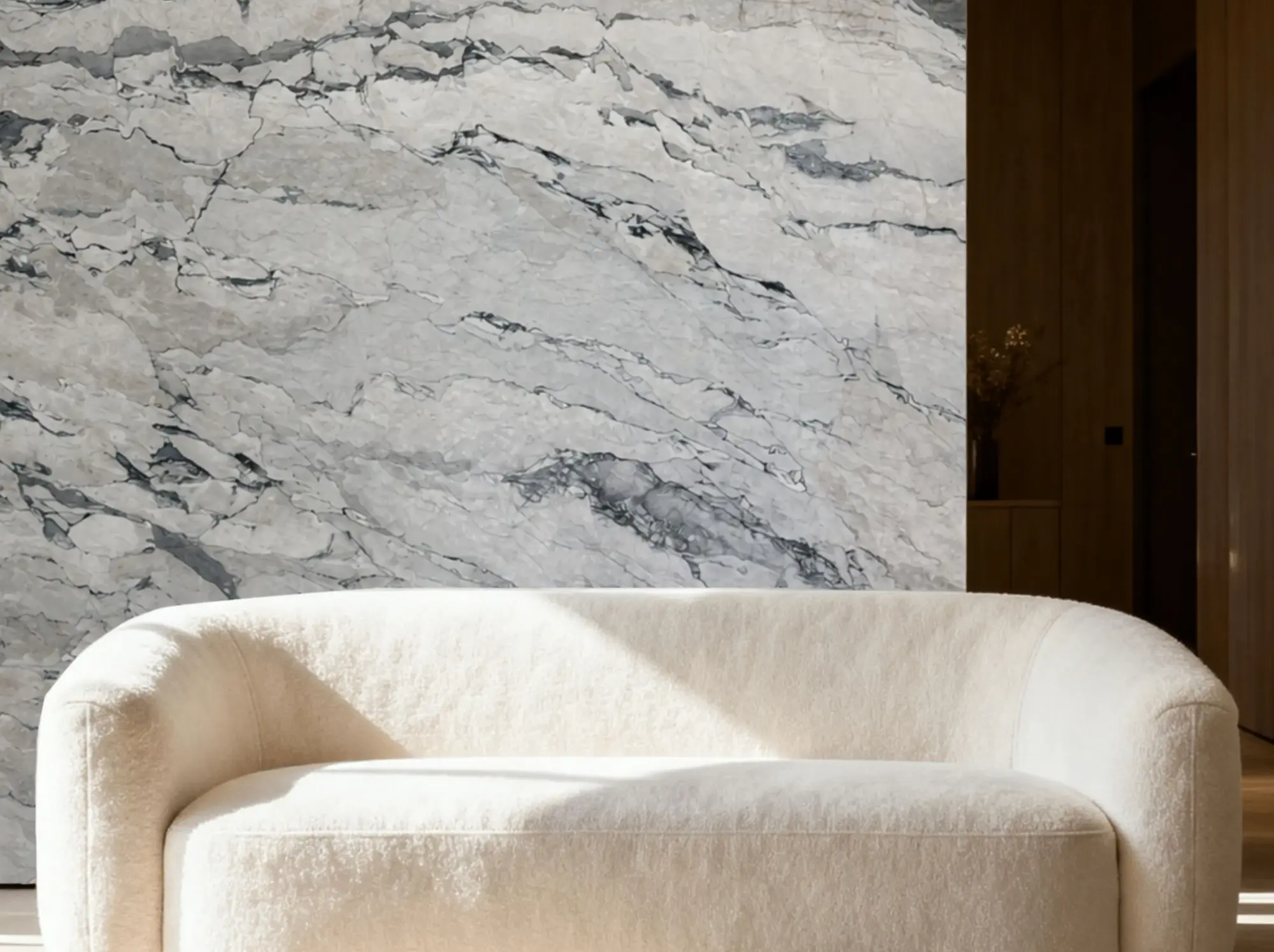 Fantasy Wave Marble living room feature wall application