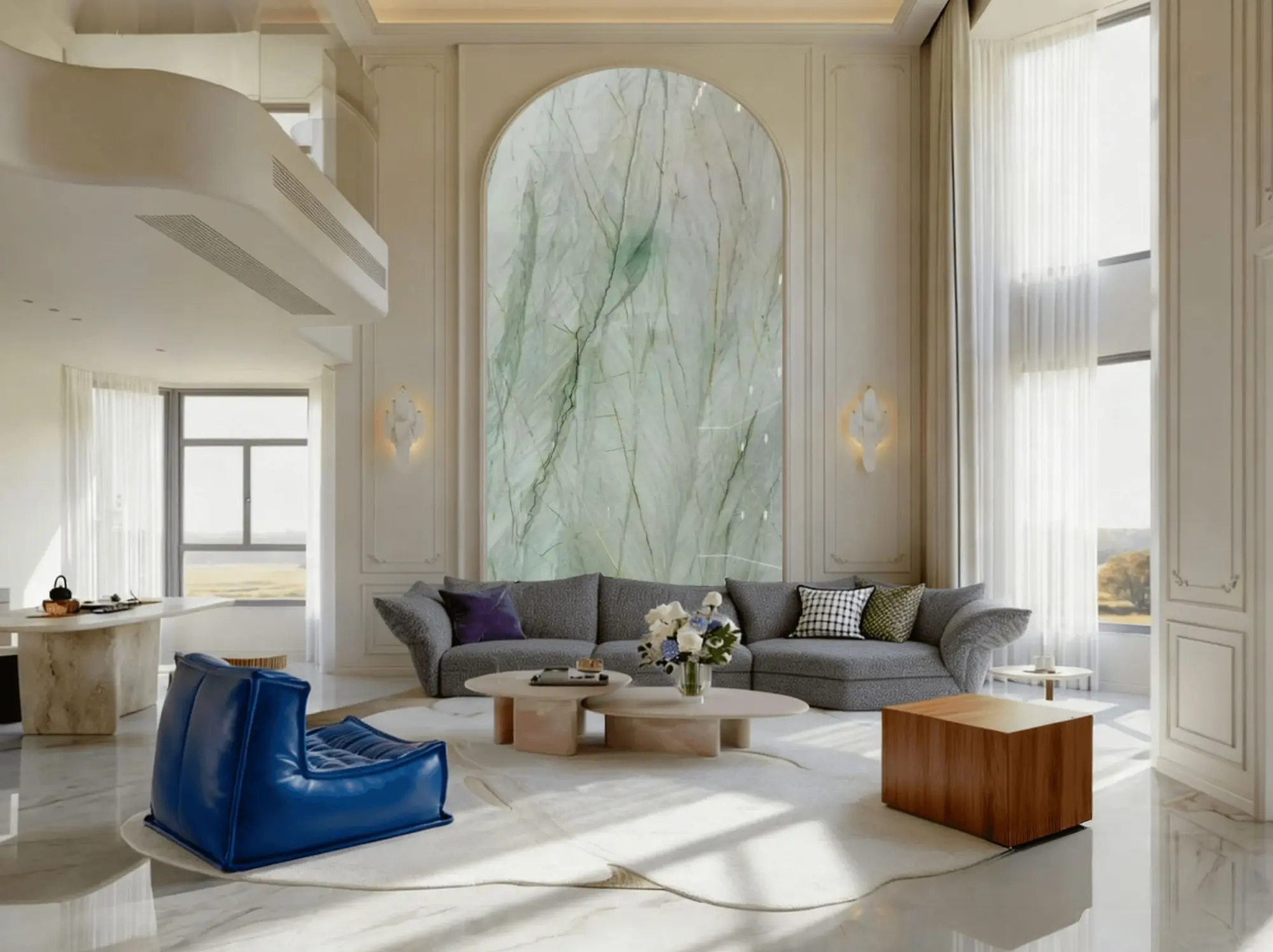 Gaya Dream Quartzite living room arched feature wall application