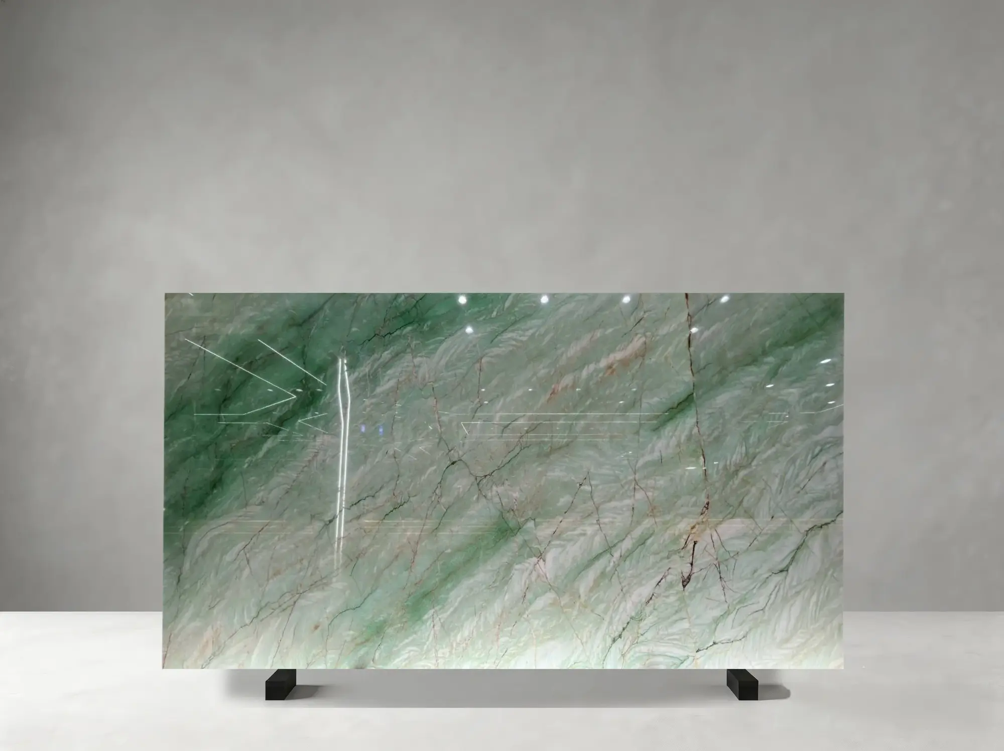 Gaya Dream Quartzite polished slab detail showing rich flowing diagonal layers and expressive natural veining