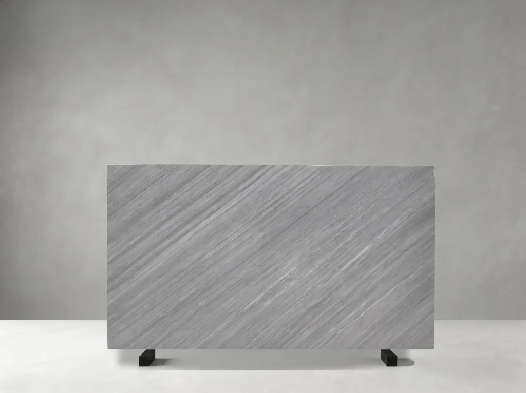Gray Bardiglio Marble polished slab showing an elegant silver-grey surface with understated white lines