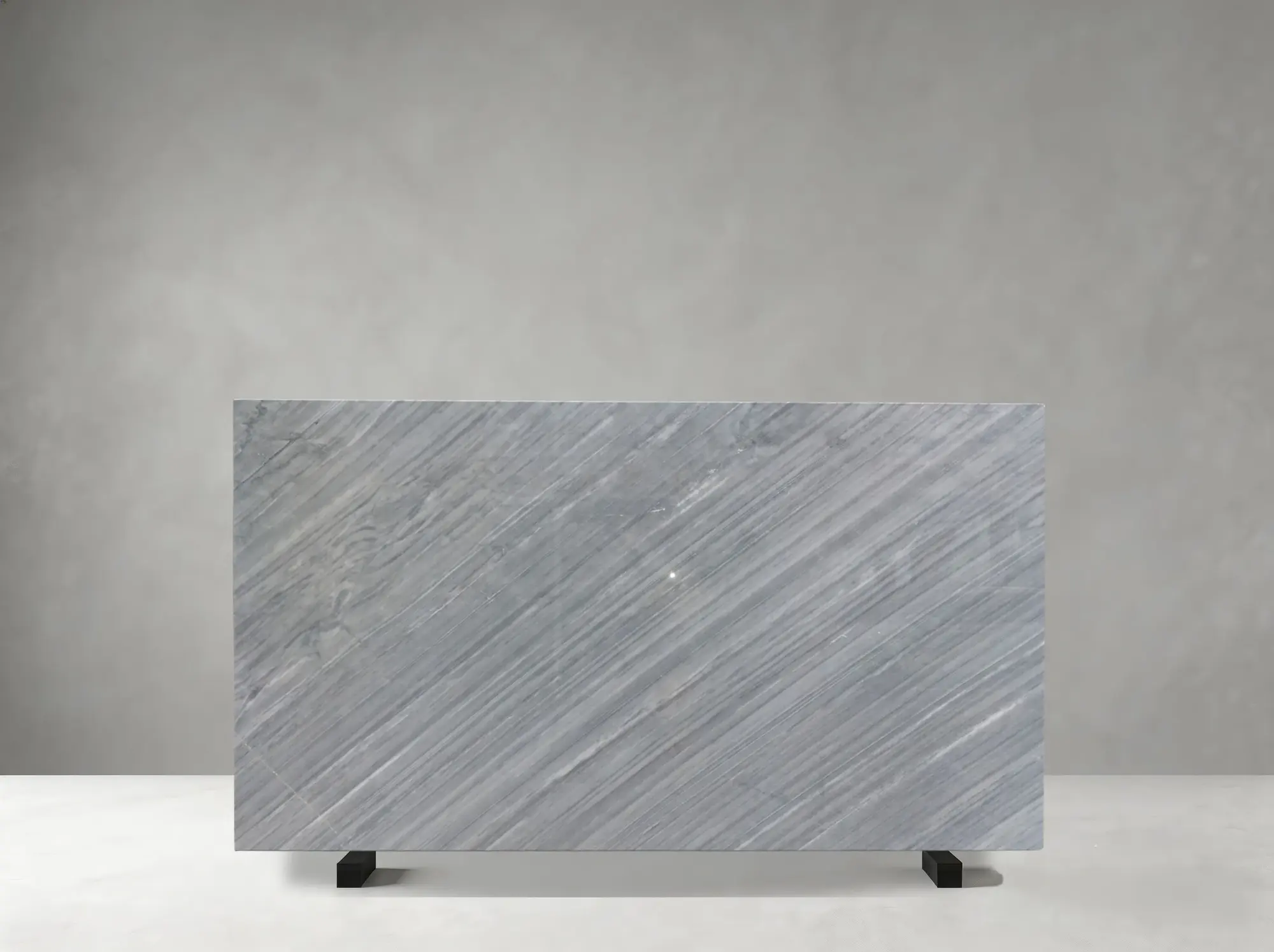 Gray Bardiglio Marble polished slab detail showing fine diagonal veining and calm consistent movement