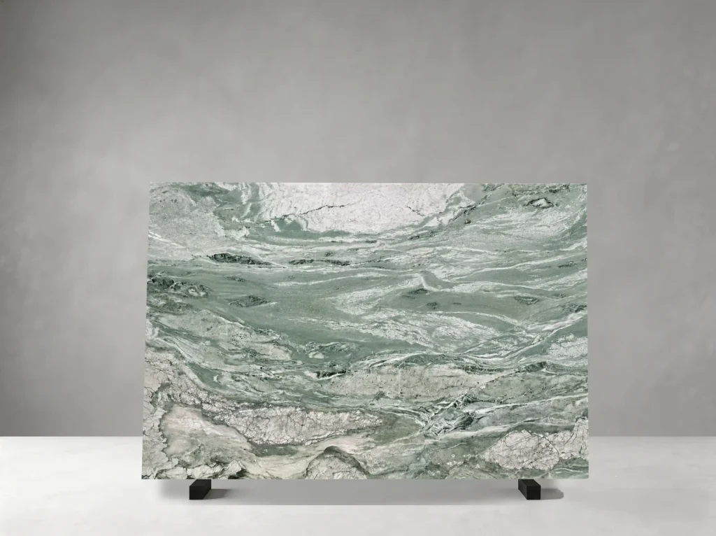 Italian Victoria Green Marble full slab 01 showing natural colour and veining