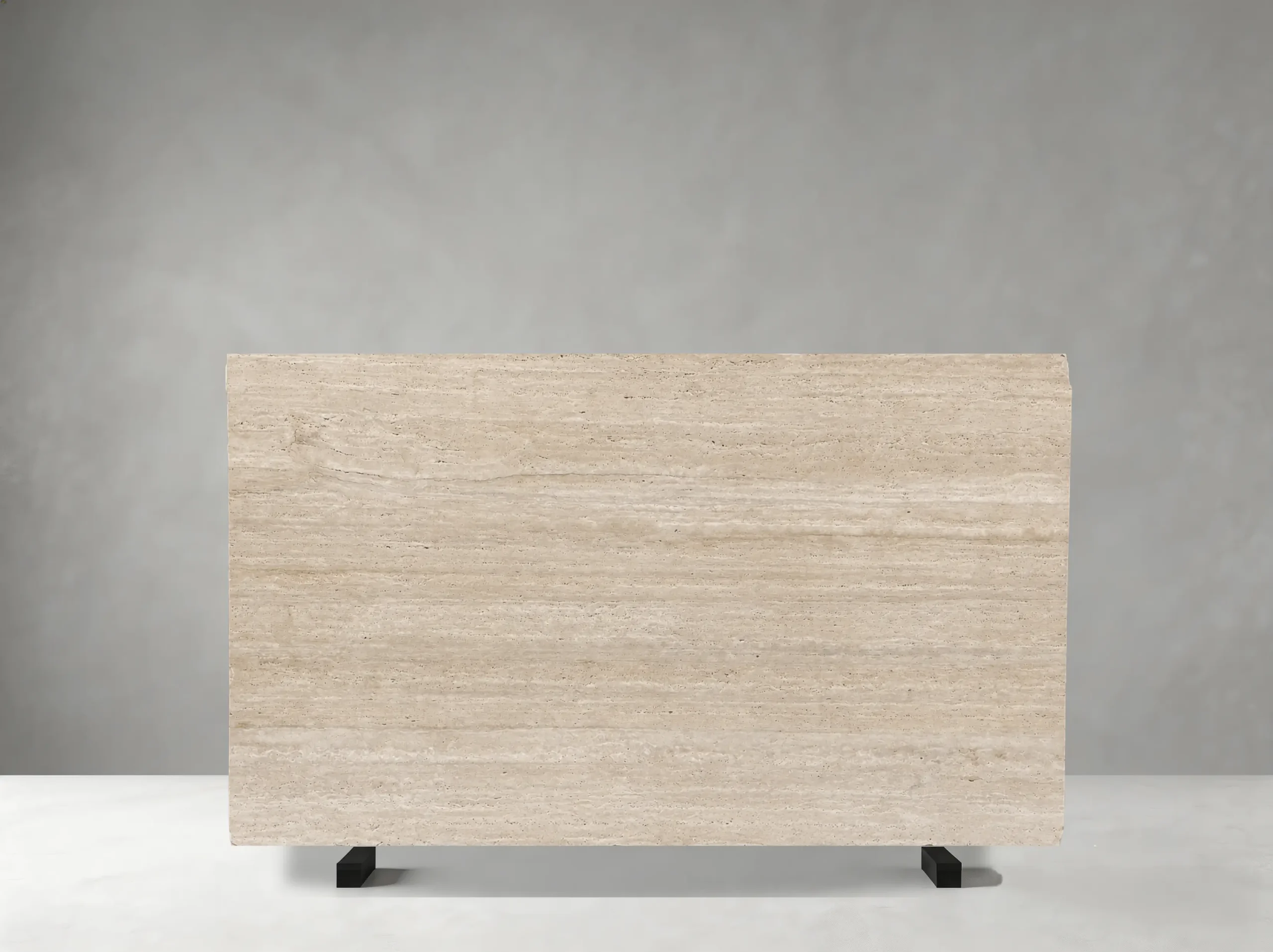 Ivory Travertine slab 02 showing warm ivory-beige tones with elegant natural movement and refined surface character