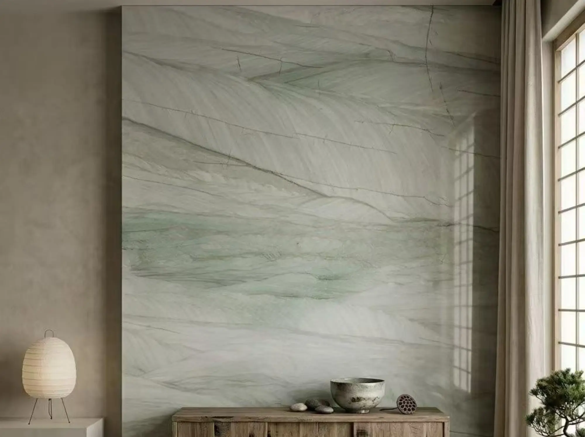 Jade Quartzite interior feature wall application