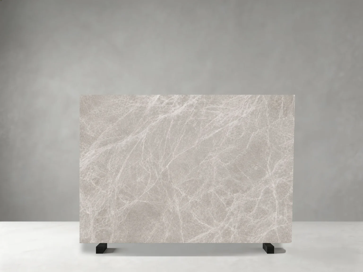 Modern Gray Marble slab 01 showing soft light gray tones with delicate white branching veining