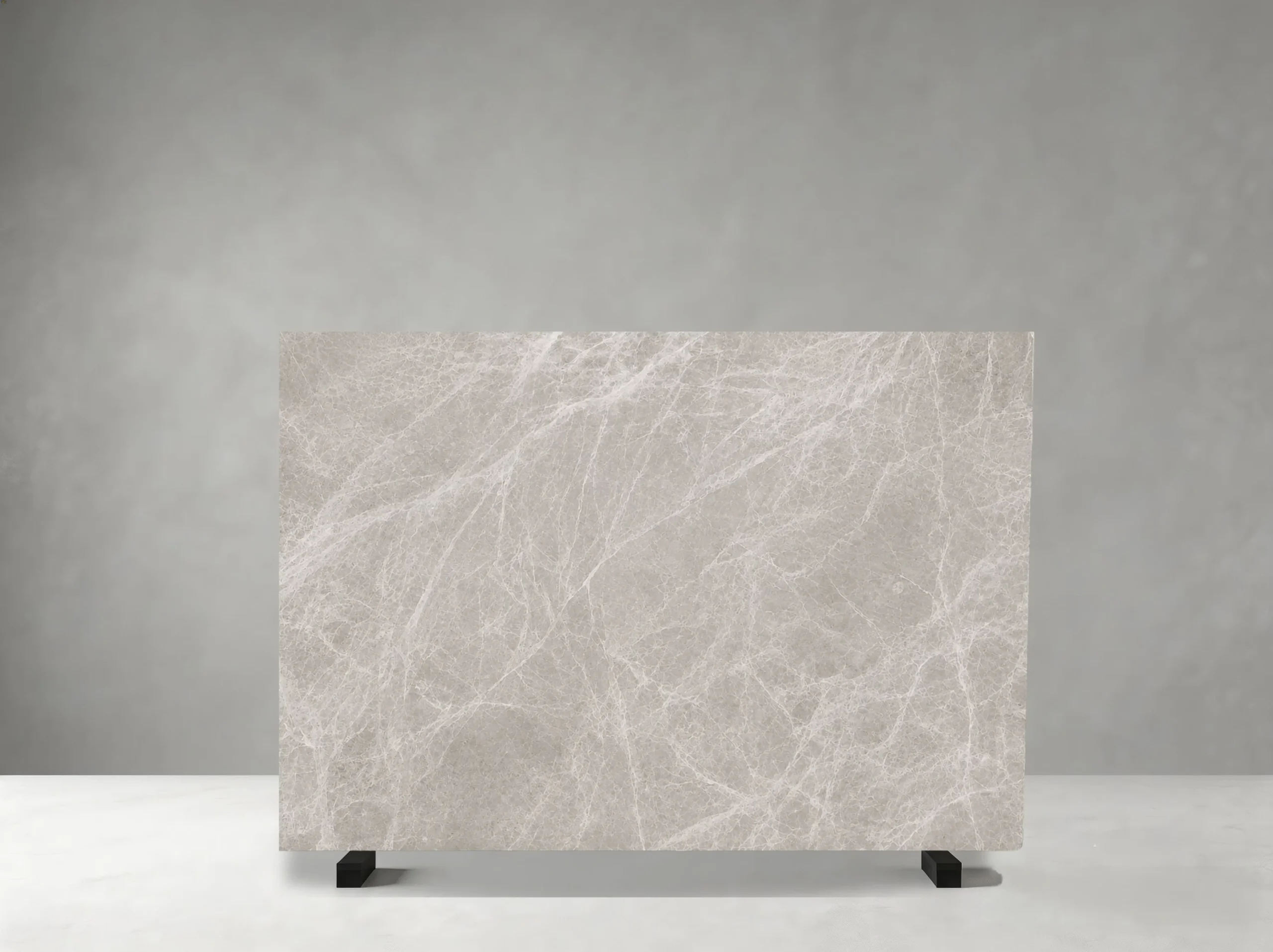 Modern Gray Marble slab 01 showing soft light gray tones with delicate white branching veining