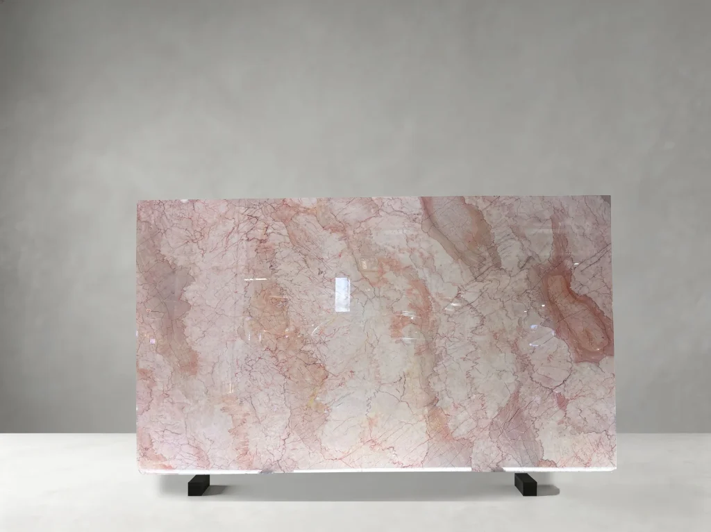 Pink Mansha Marble full slab 01 showing natural colour and veining