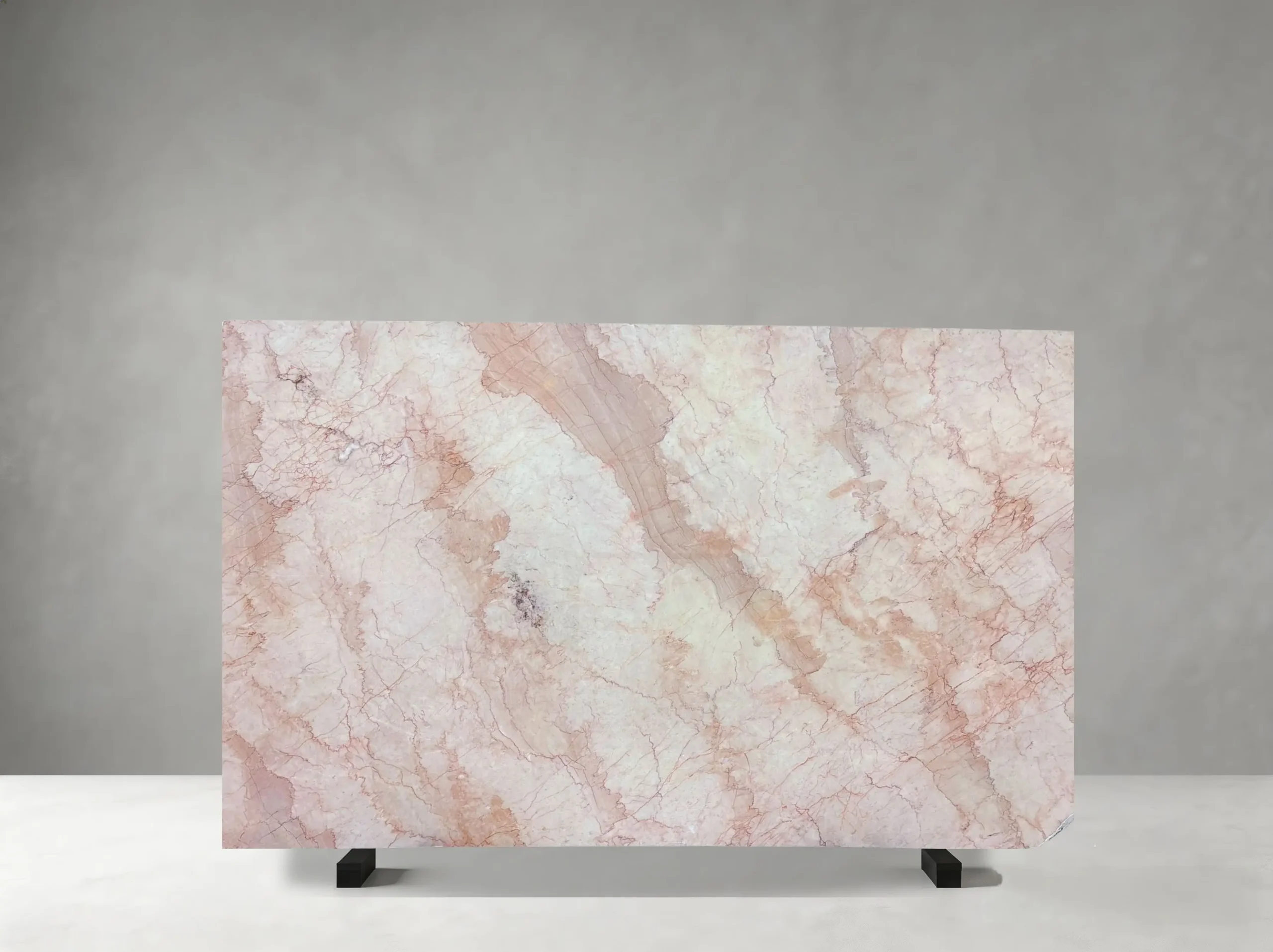 Pinkura Marble Full Slab 01 Pinkura Marble full slab 01 showing soft blush pink, cream, pale coral, and rose