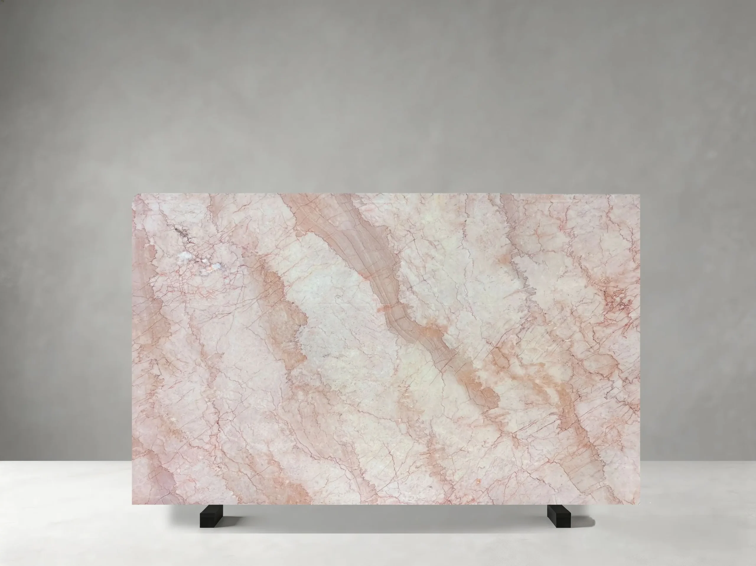 Pinkura Marble Full Slab 02 Pinkura Marble full slab 02 with expressive brecciated fragments and fine burgundy veins