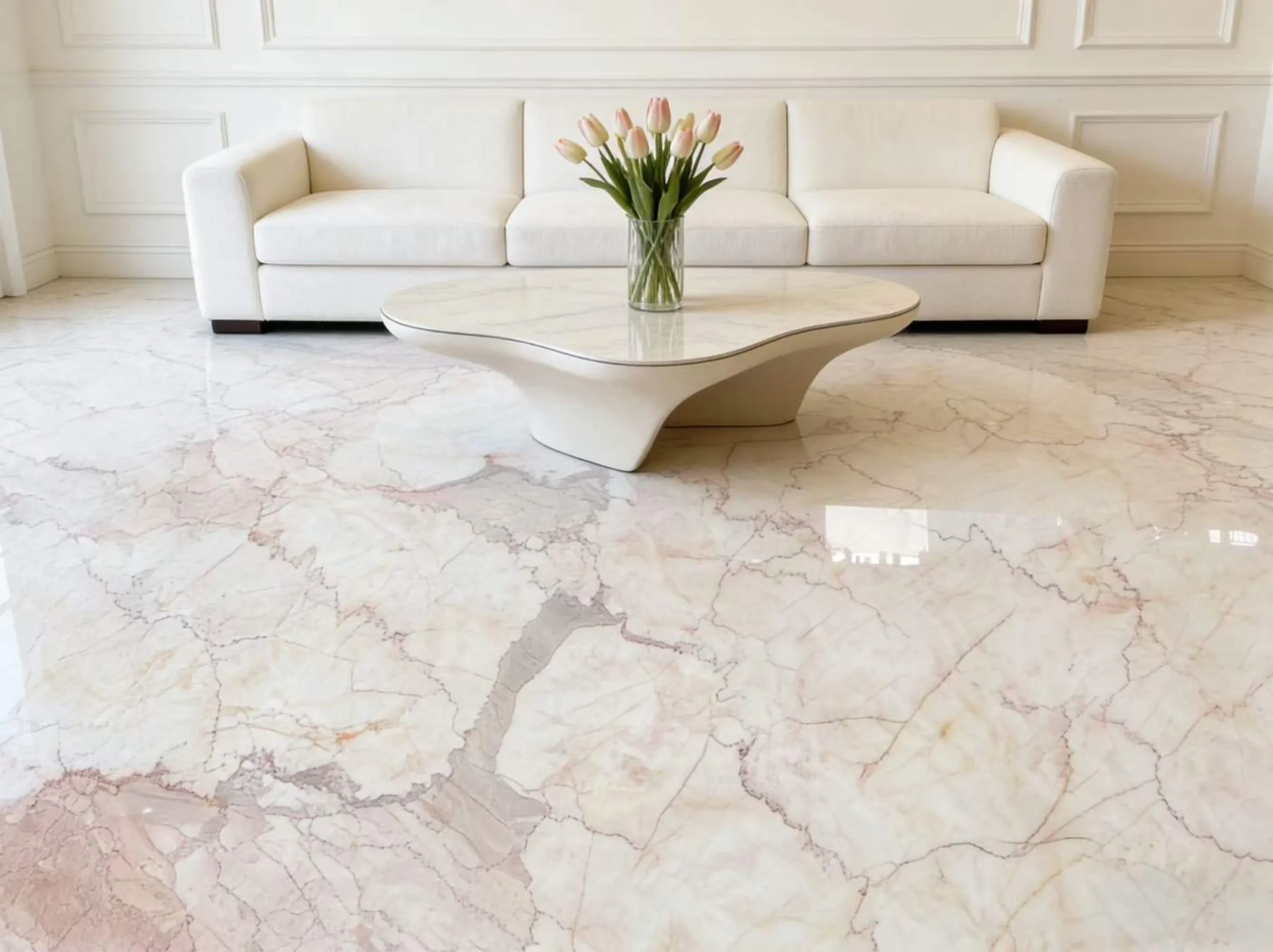 Pinkura Marble Living Room Flooring Pinkura Marble application: Pinkura Marble Living Room Flooring