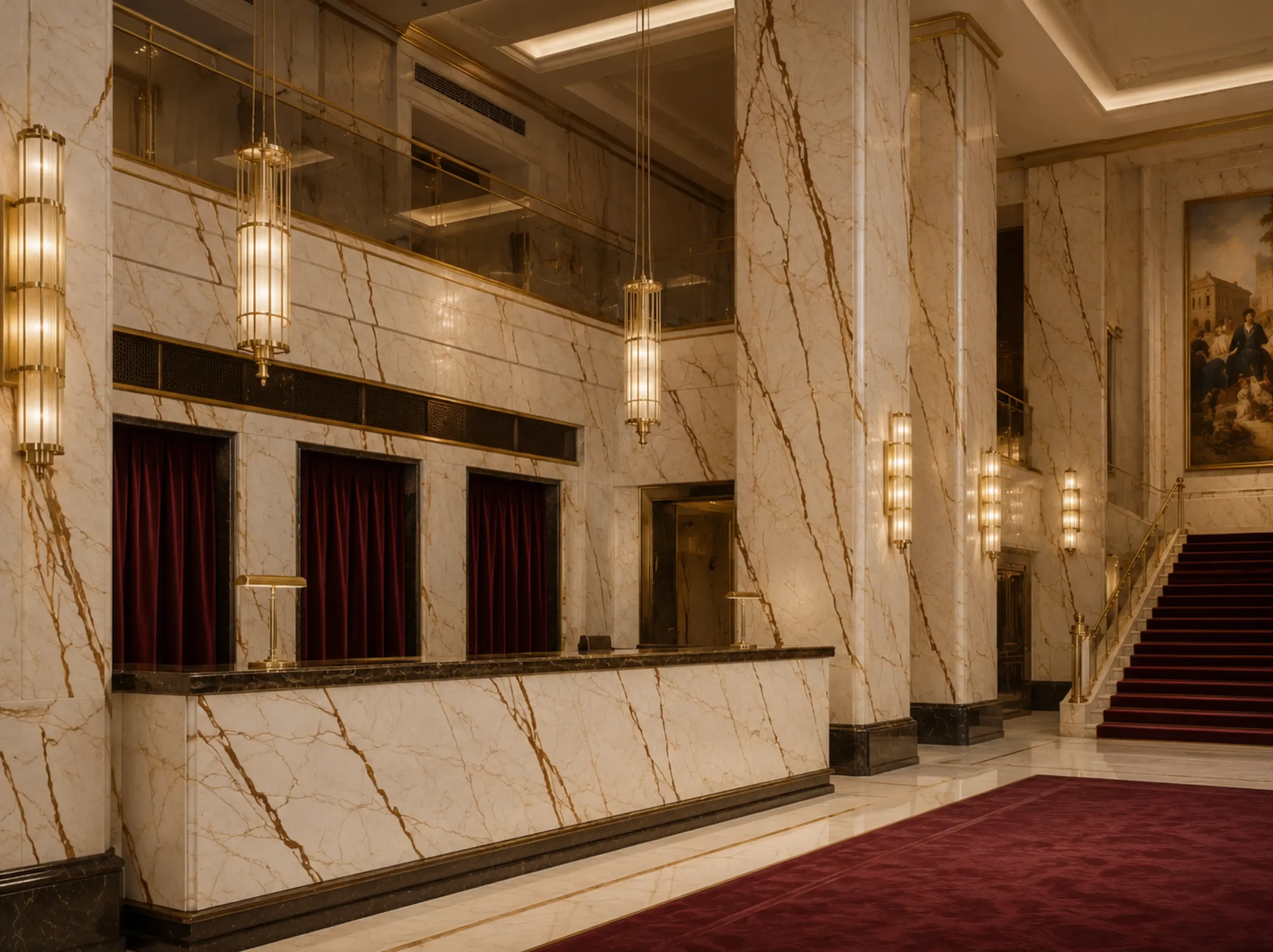 Sofitel Golden Marble hotel lobby reception for a luxury interior project