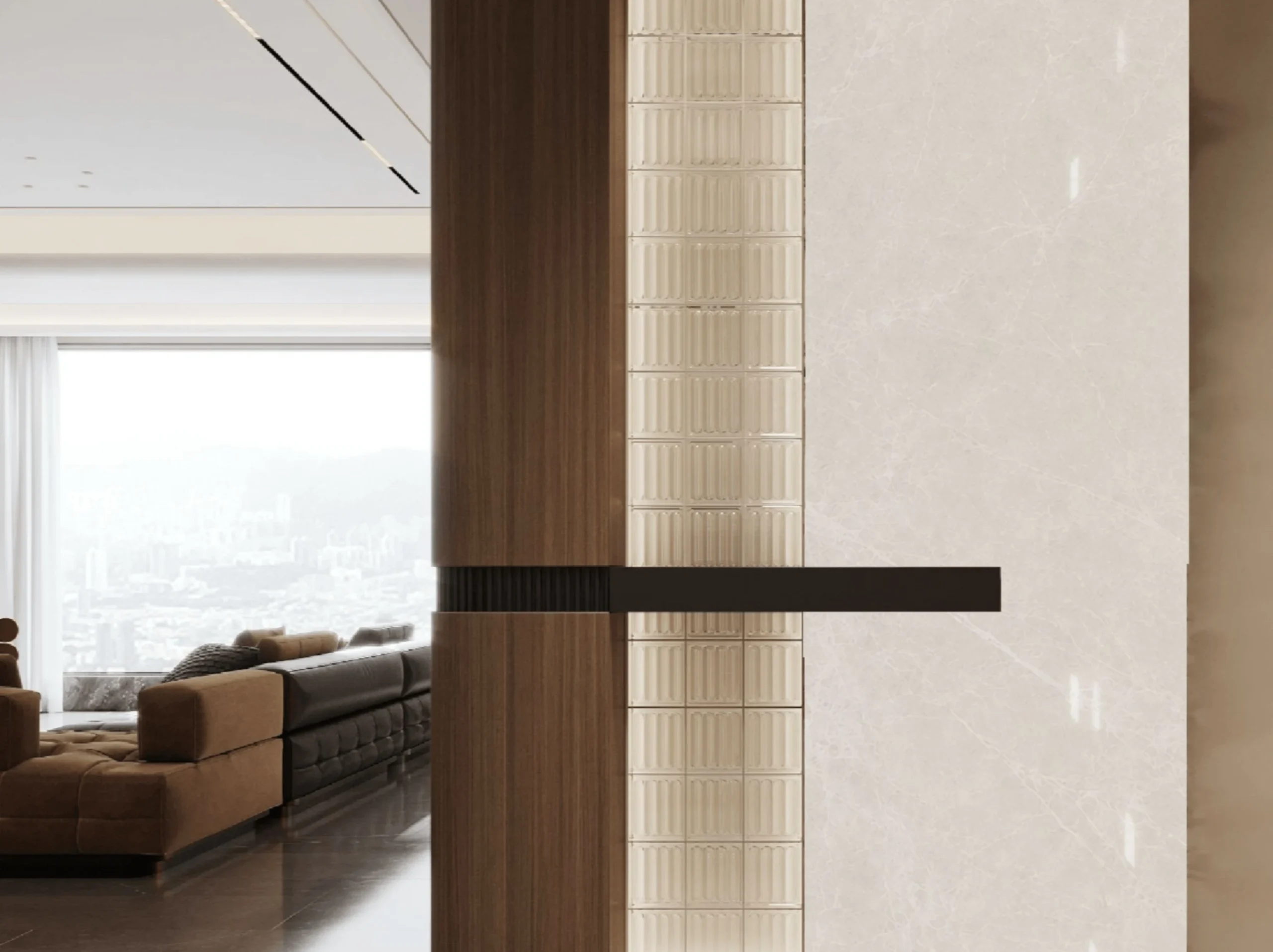 Turcamar Bai Yulan Marble modern living room feature wall cladding