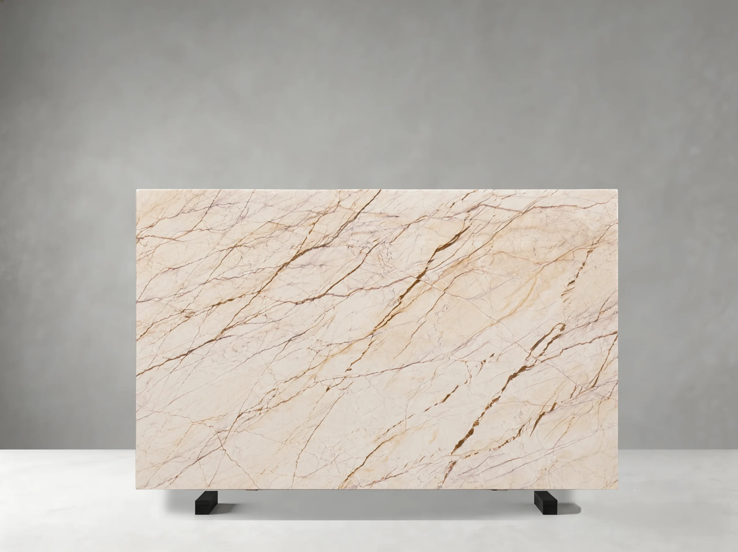 Turkish Luna Pearl Marble full slab with light beige colour and delicate flowing veins