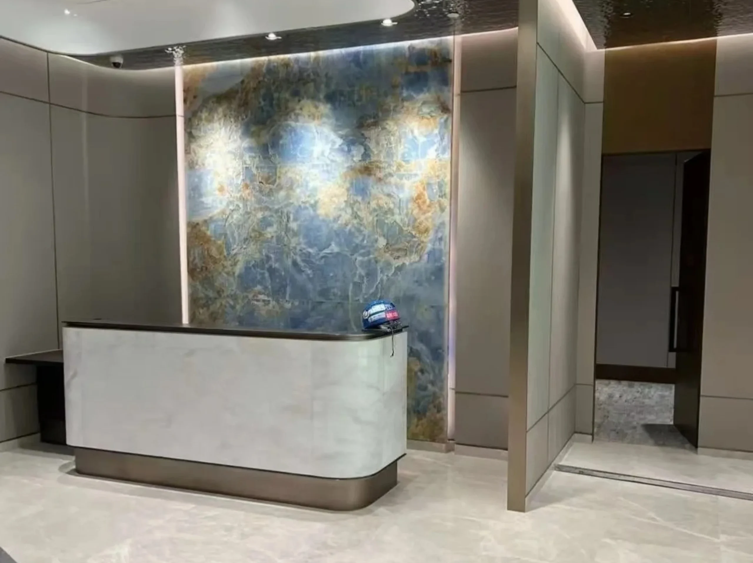 Turkish Modern Grey Marble used for reception desk lobby