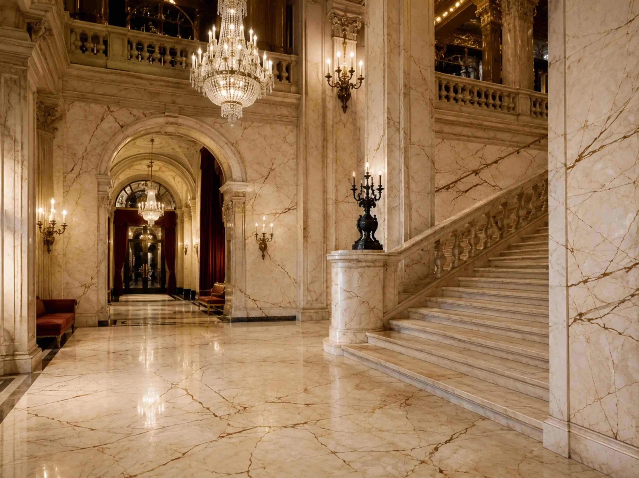 Turkish Sofitel Gold Marble grand hotel lobby staircase for a luxury interior project