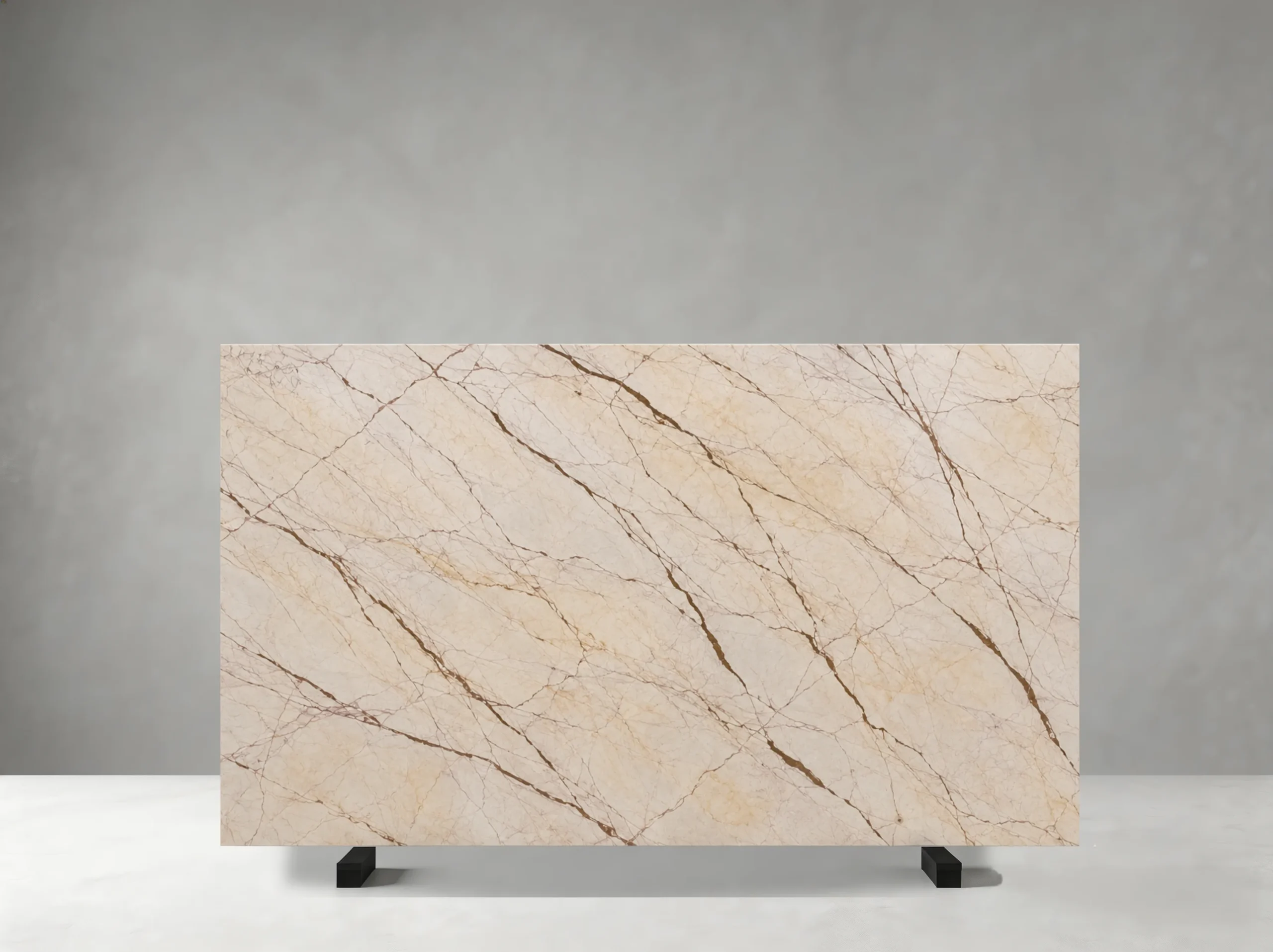 Turkish Sofitel Gold Marble slab with warm cream, beige and golden tones with expressive amber-brown veining