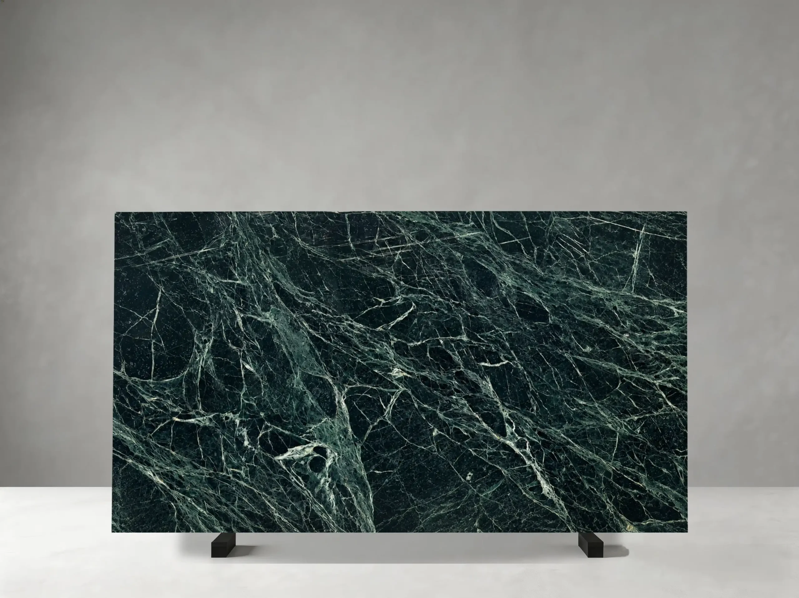 Verde Alpi Marble polished slab 02 showing fine intersecting veins with layered natural movement