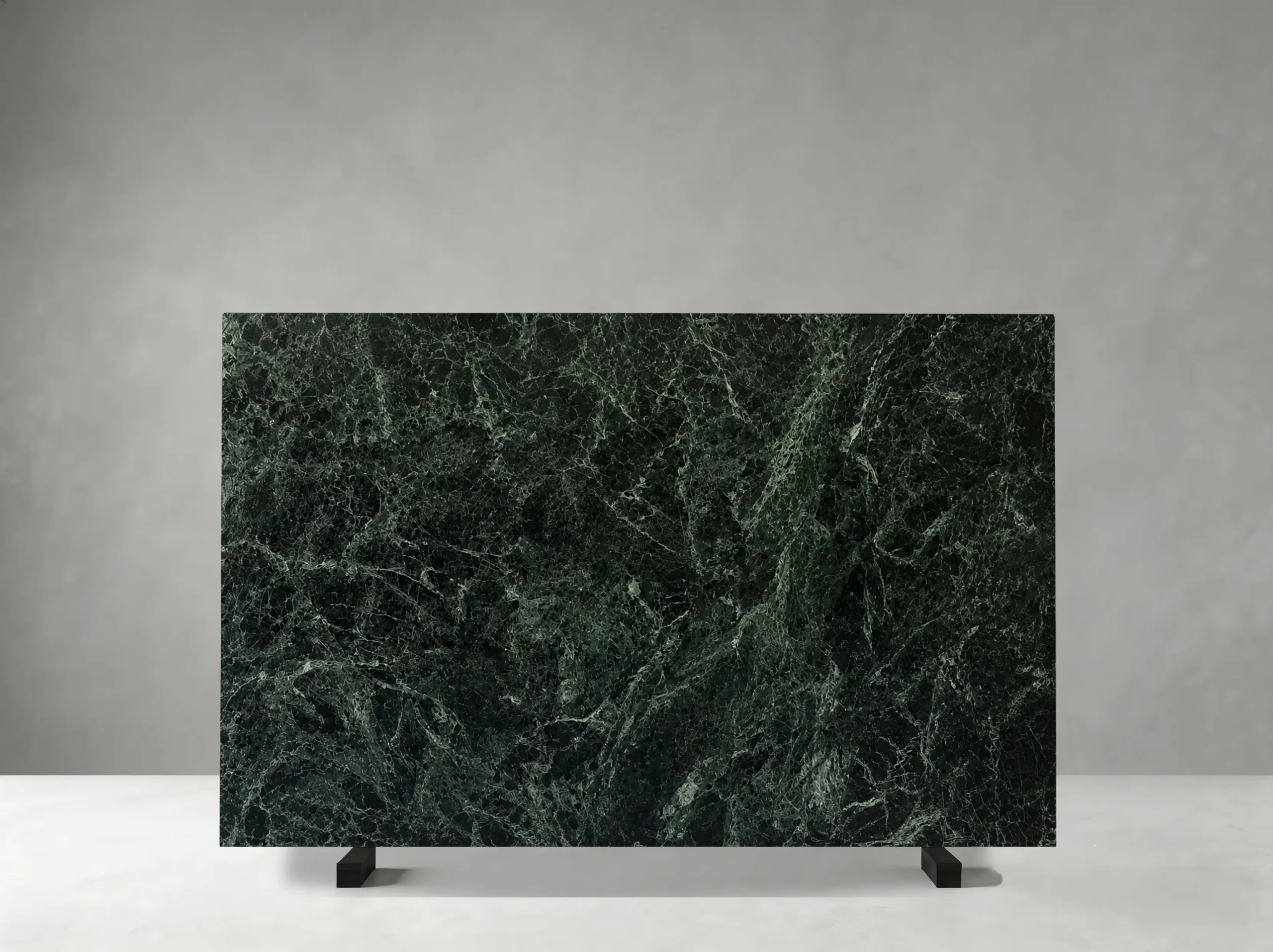 Verde Alpi Scuro Marble polished slab 02 showing dense branching veins and expressive natural fractures