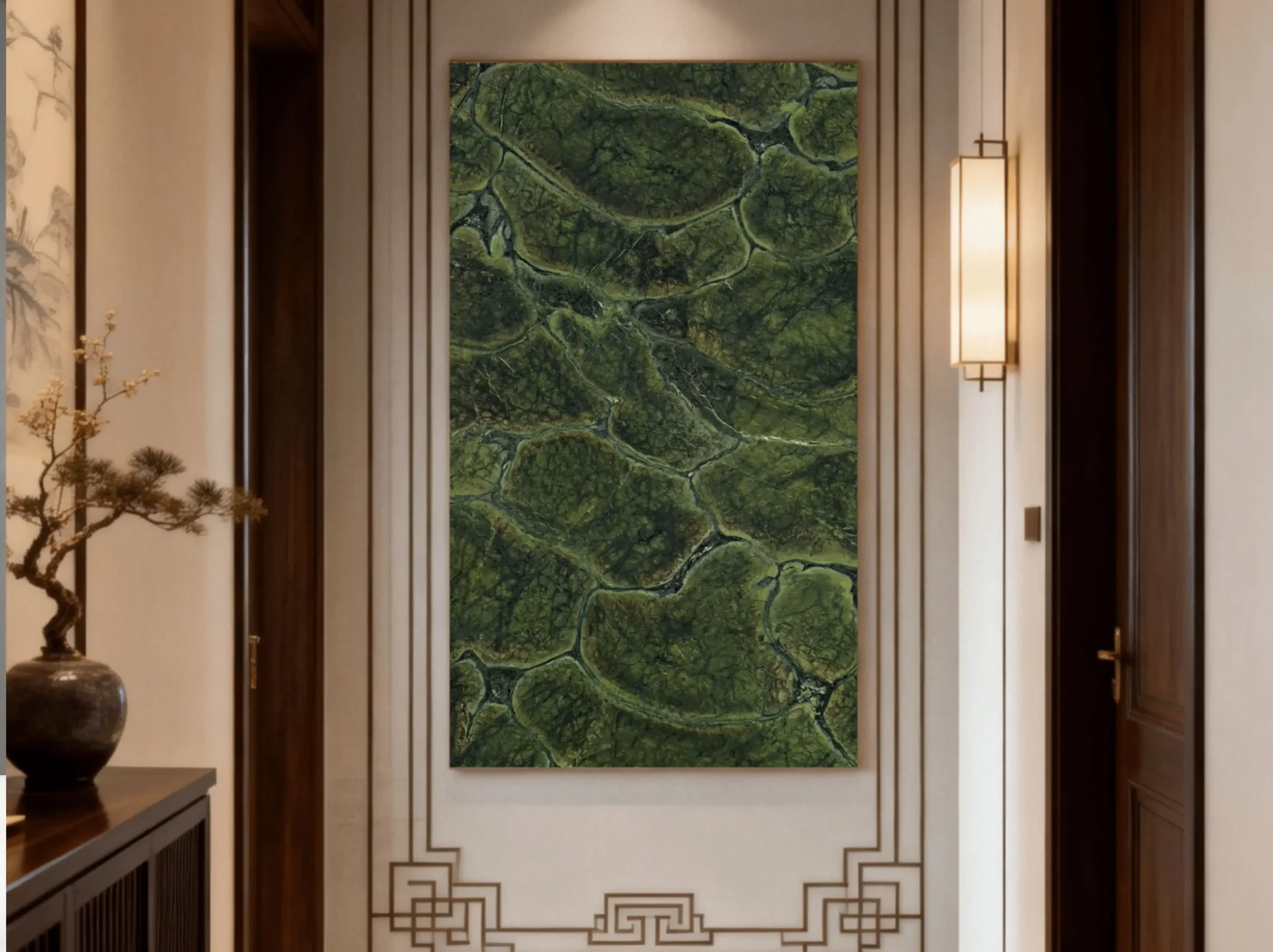 Vitoria Regia Green Quartzite corridor feature wall application