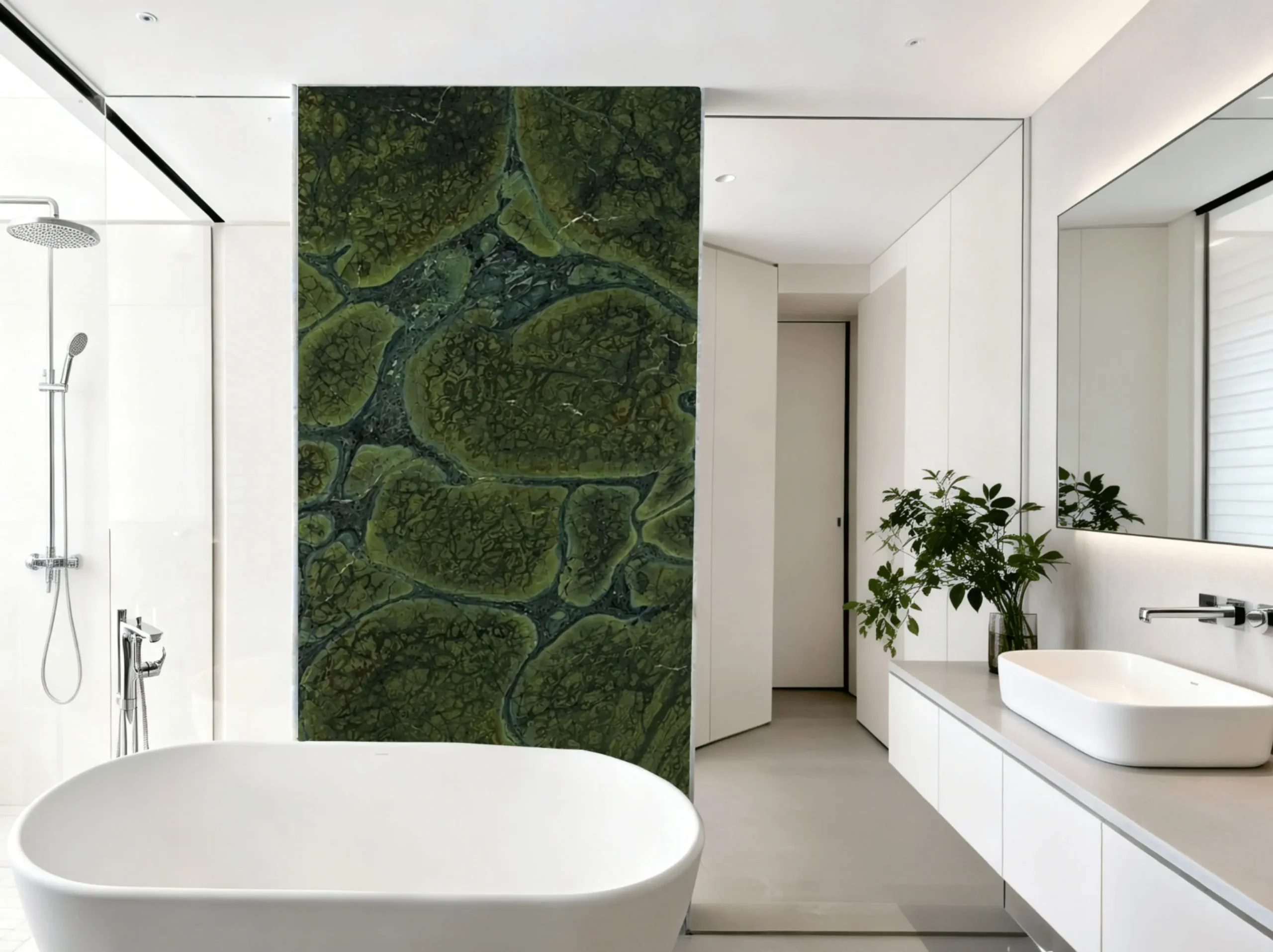 Vitoria Regia Quartzite bathroom feature wall application