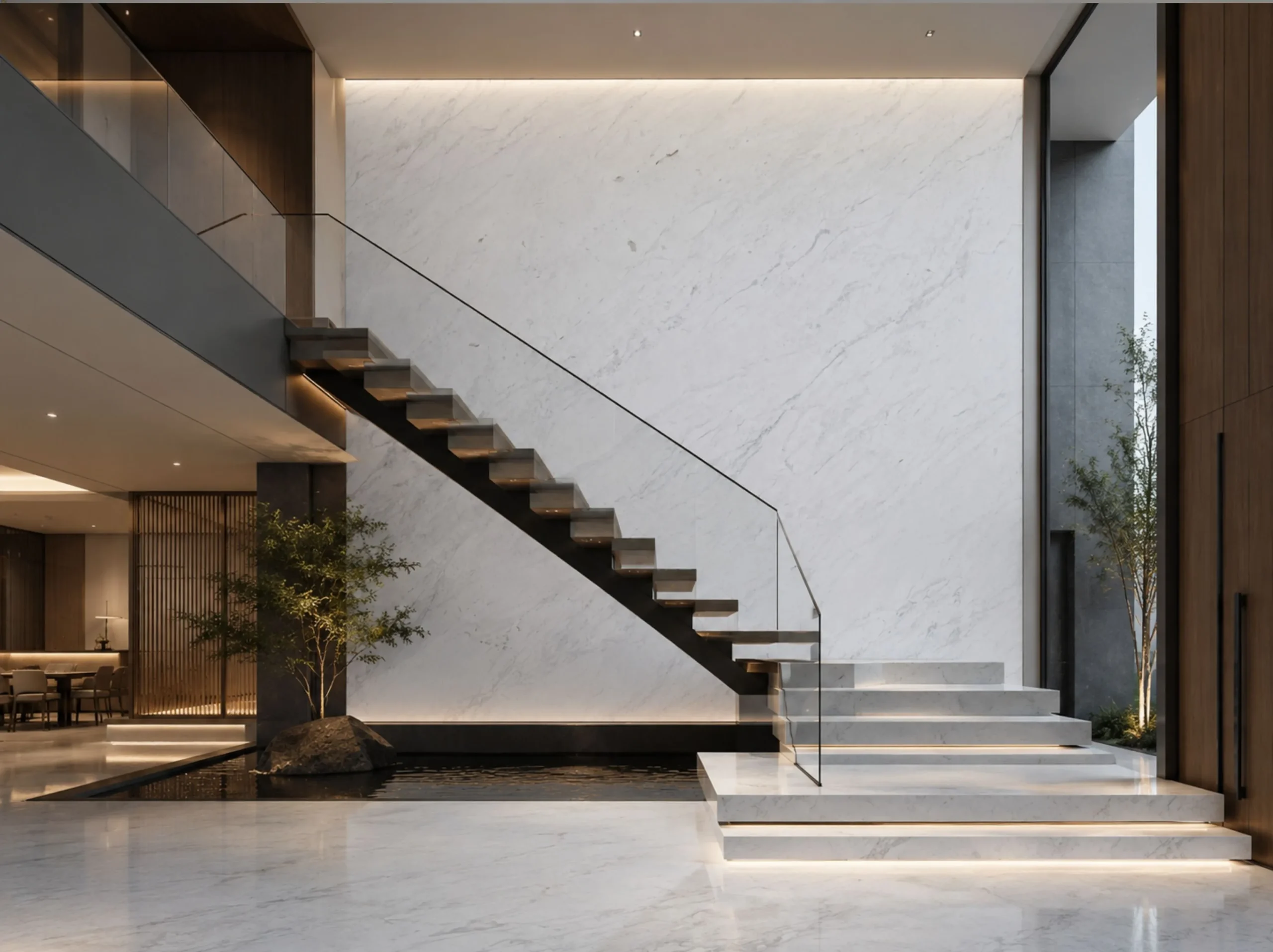 Ariston Marble staircase feature wall Ariston Marble used for staircase feature wall