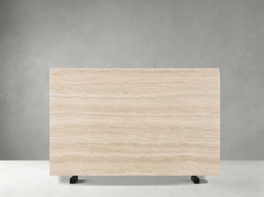Classico In Falda Travertine slab 01 showing natural color, veining and slab variation