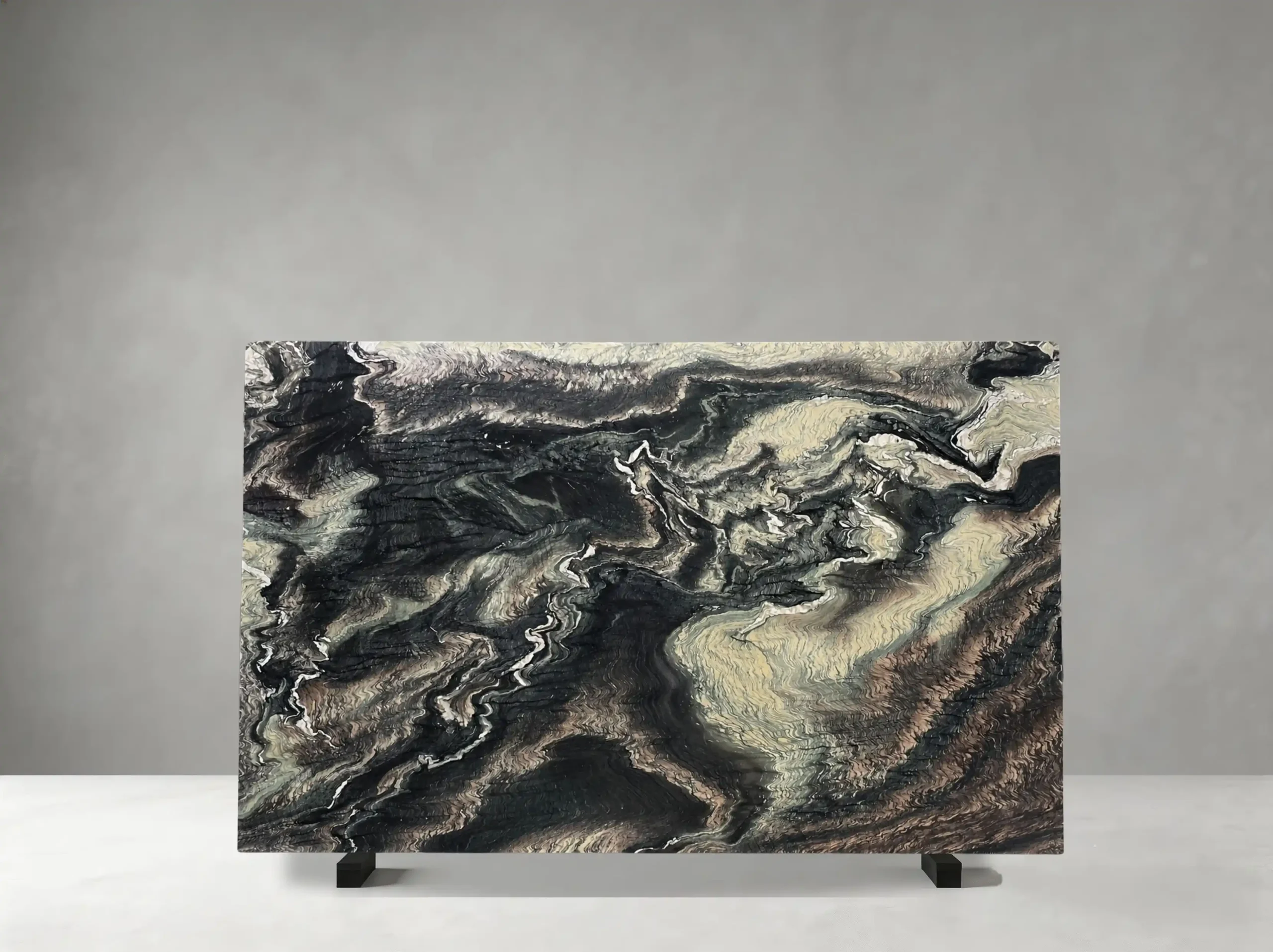 Red Luana Marble Slab 01 Red Luana Marble slab 01 showing rich red, burgundy and cream tones with dramatic flowing veins