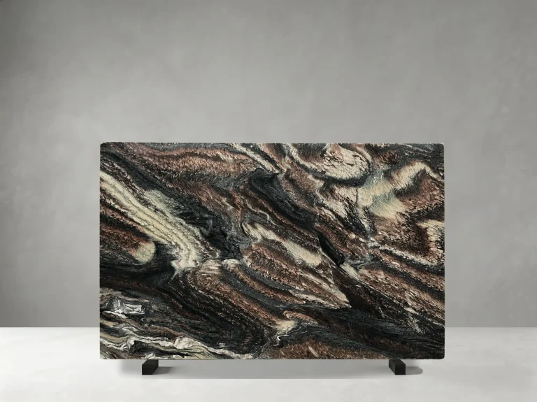Rosso Luano Marble slab 01 showing natural color, veining and slab variation