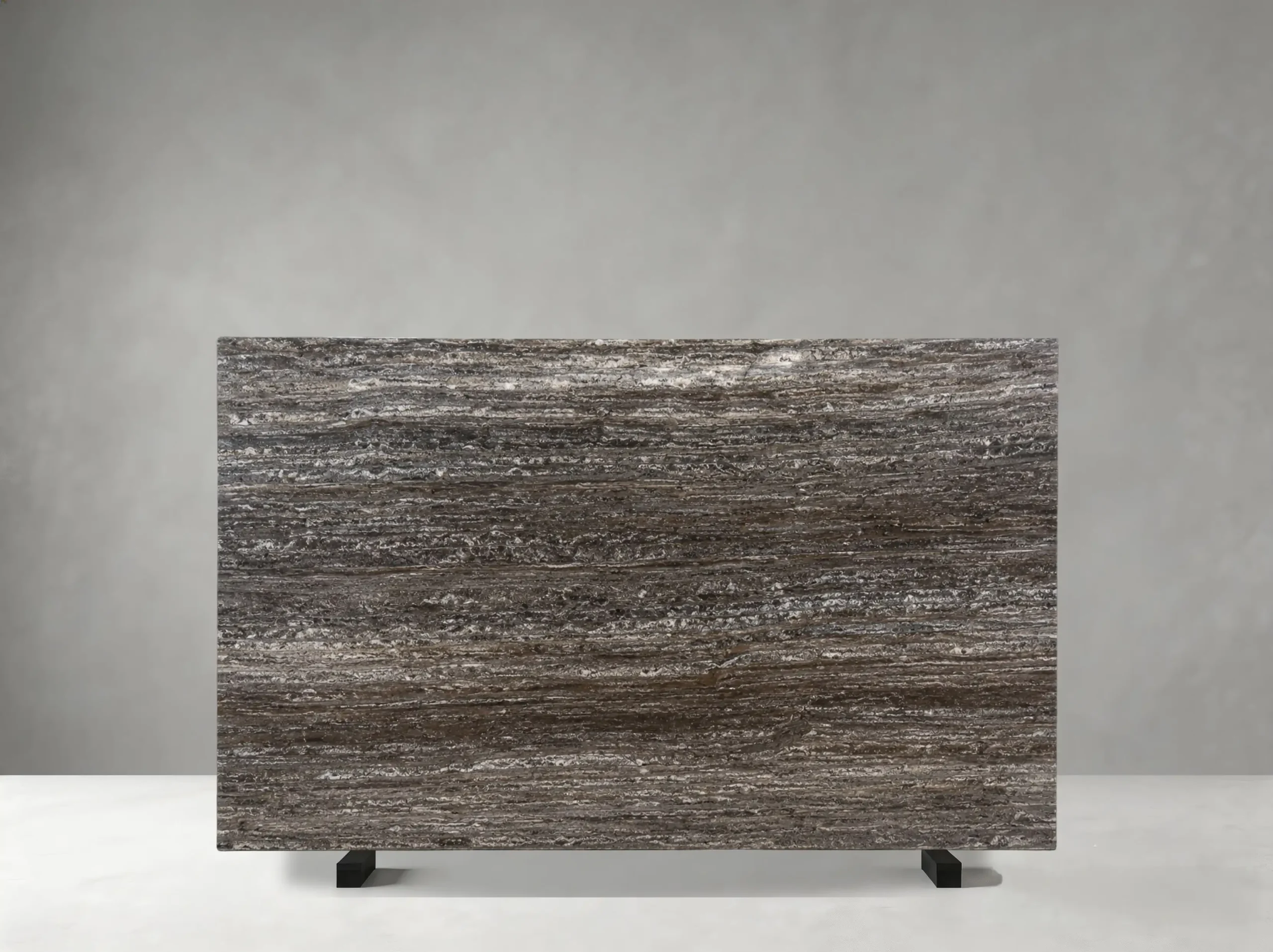 Titanium Gray Travertine Slab 02 Titanium Gray Travertine slab 02 showing natural variation