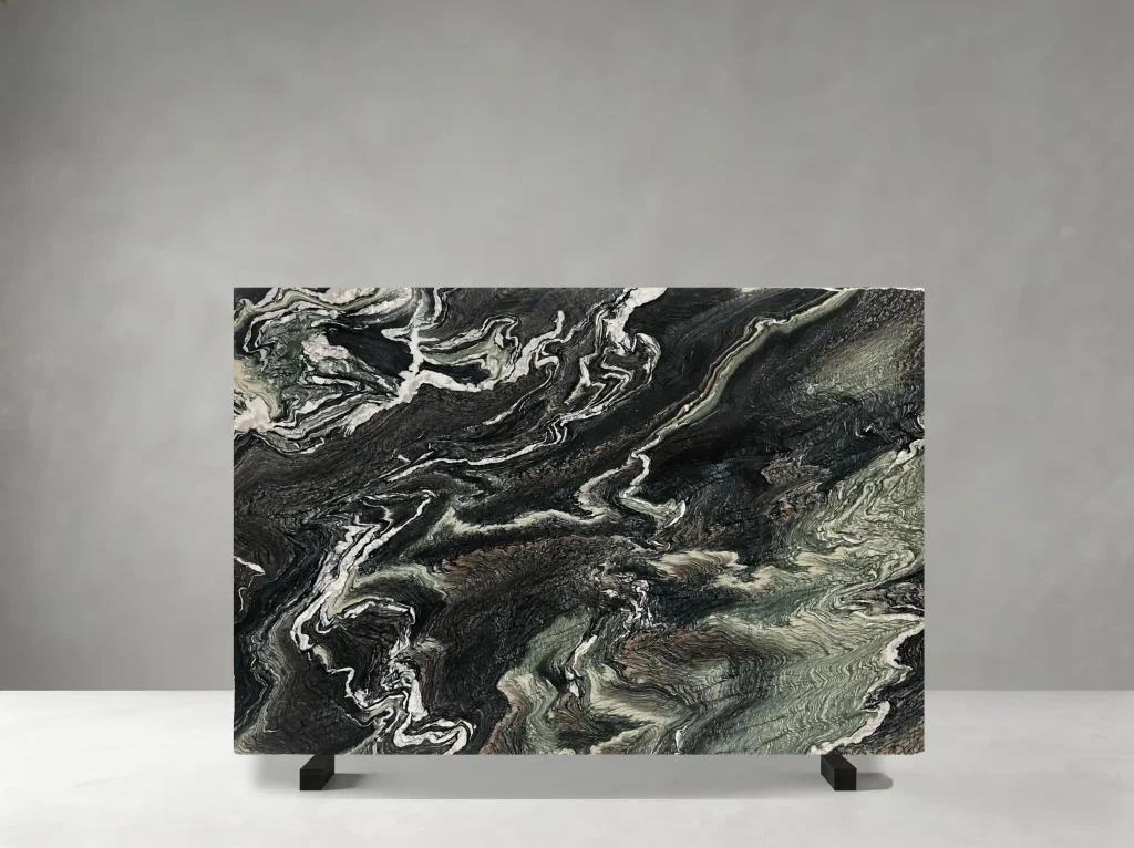 Violet Butterfly Marble slab 01 showing natural color, veining and slab variation